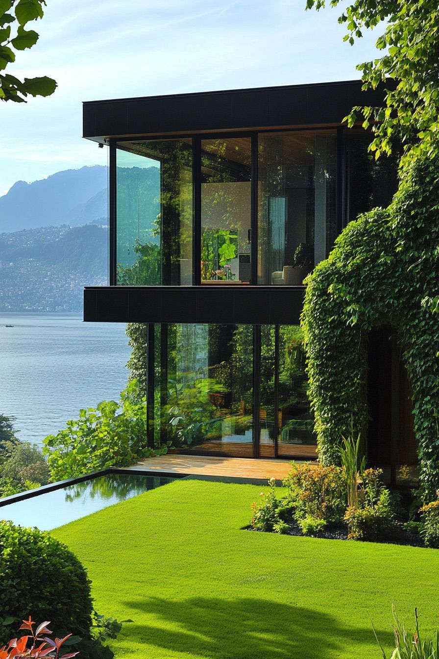 lakeside house green walls 2