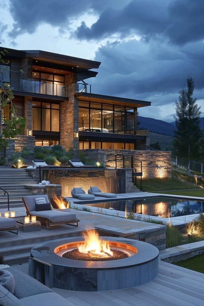pool deck fire pit
