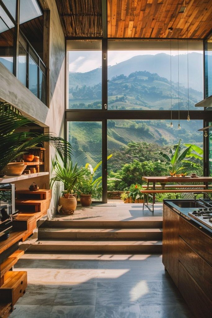 sunken kitchen panoramic views