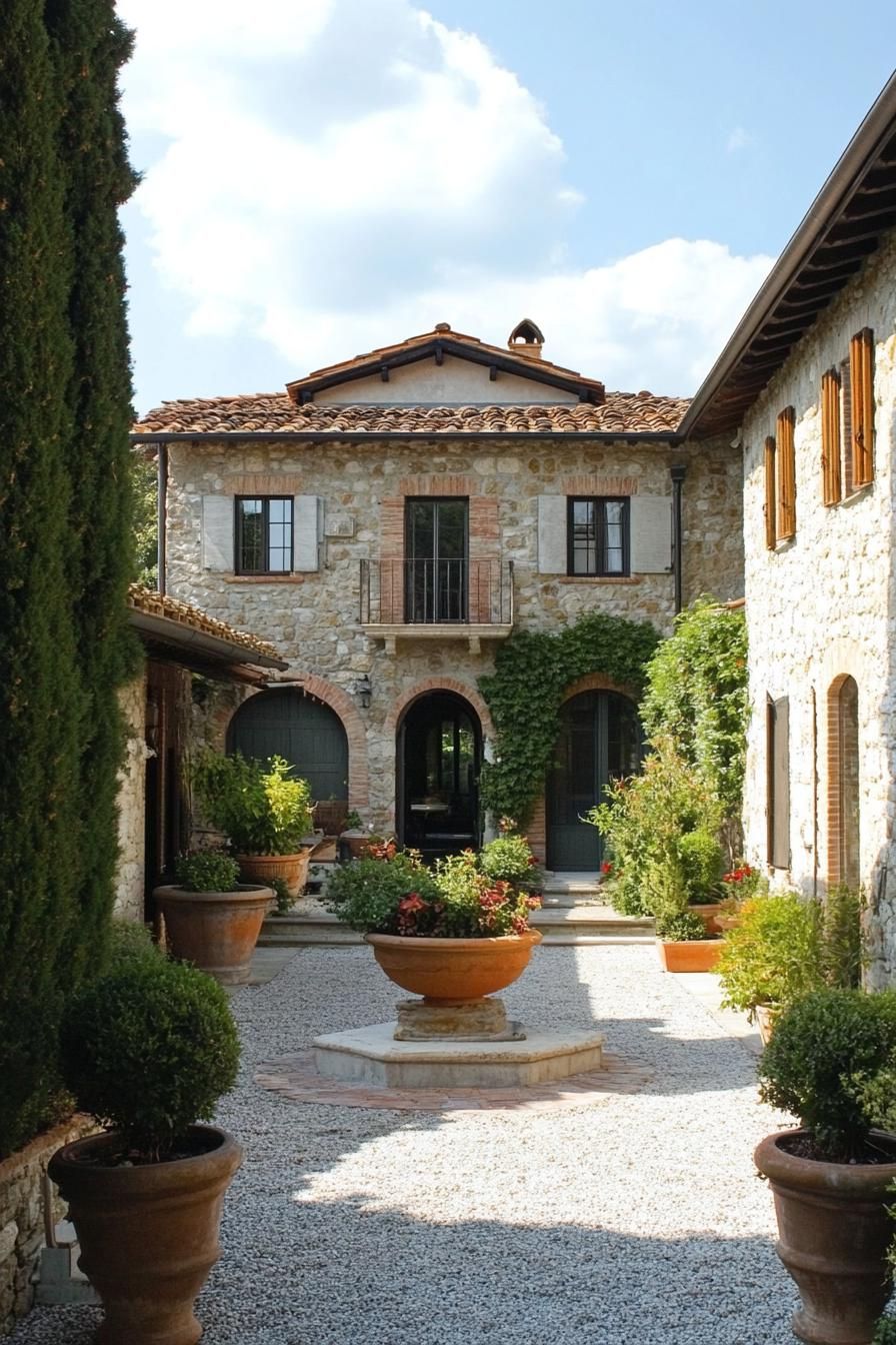 Quaint Tuscan Villa Courtyard