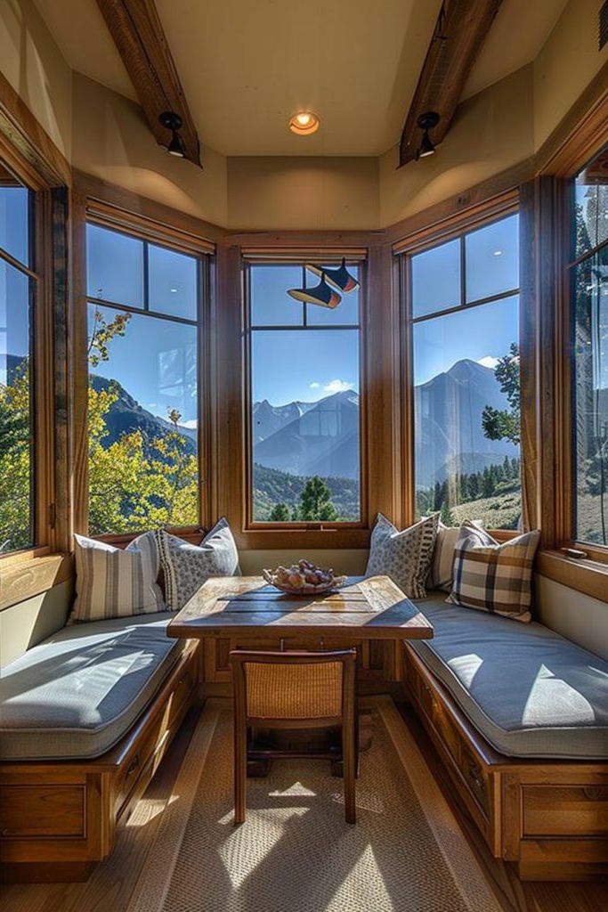 Kitchen Nook With Corner Windows