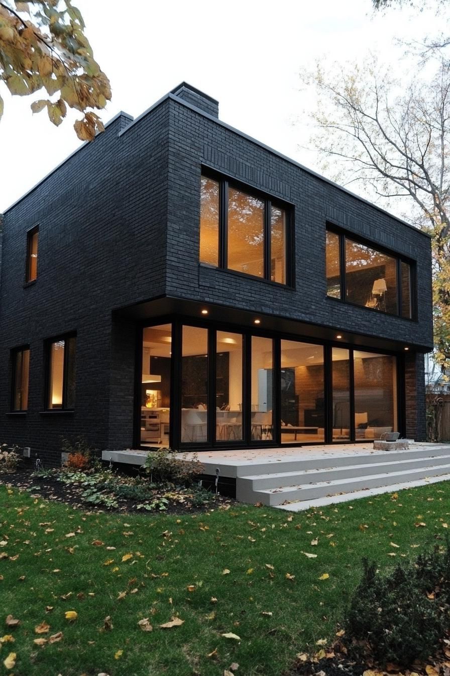 Jet-black Brick With White Interior Contrasts
