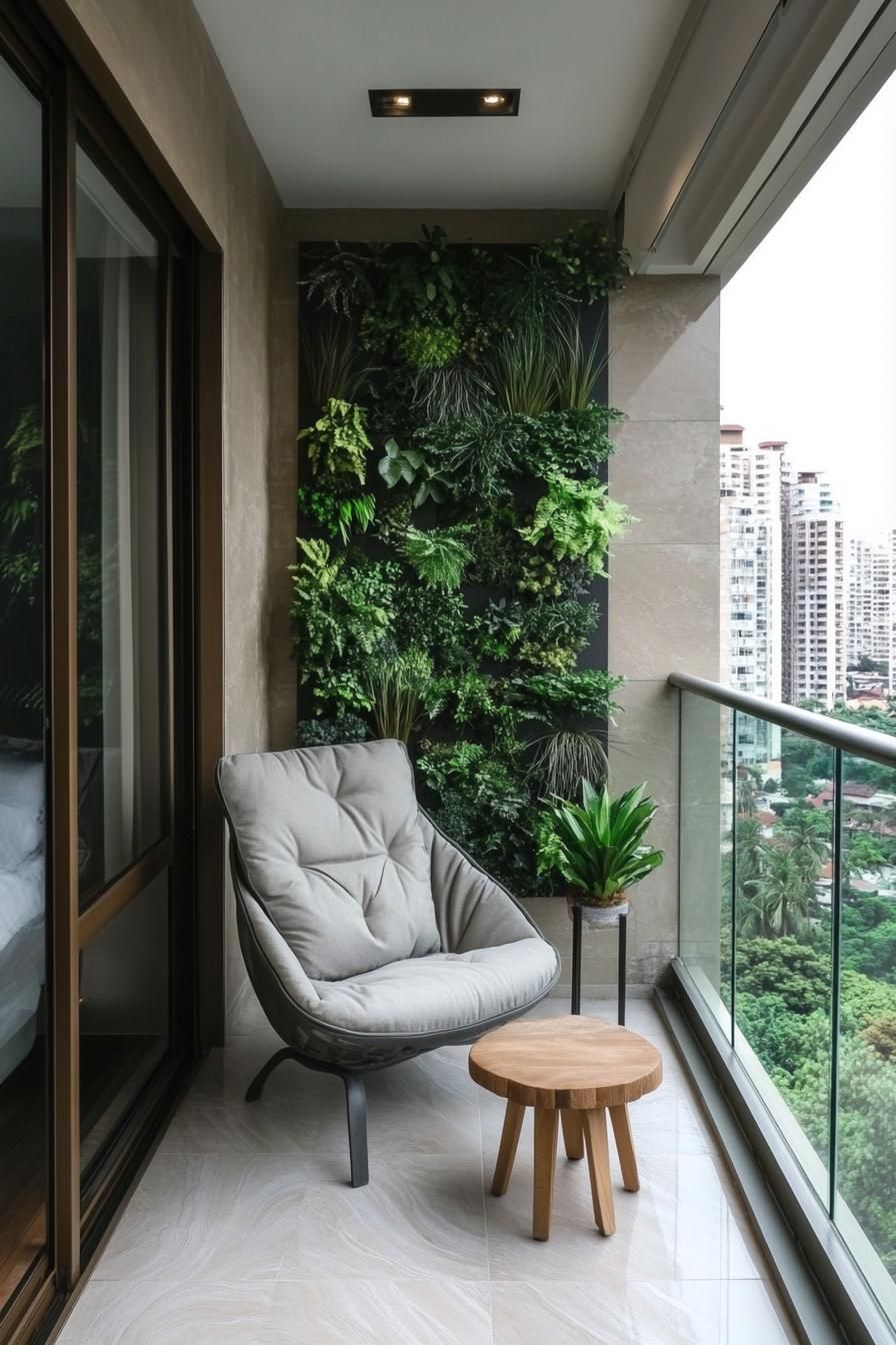 Eco-friendly Balcony With Vertical Garden Walls
