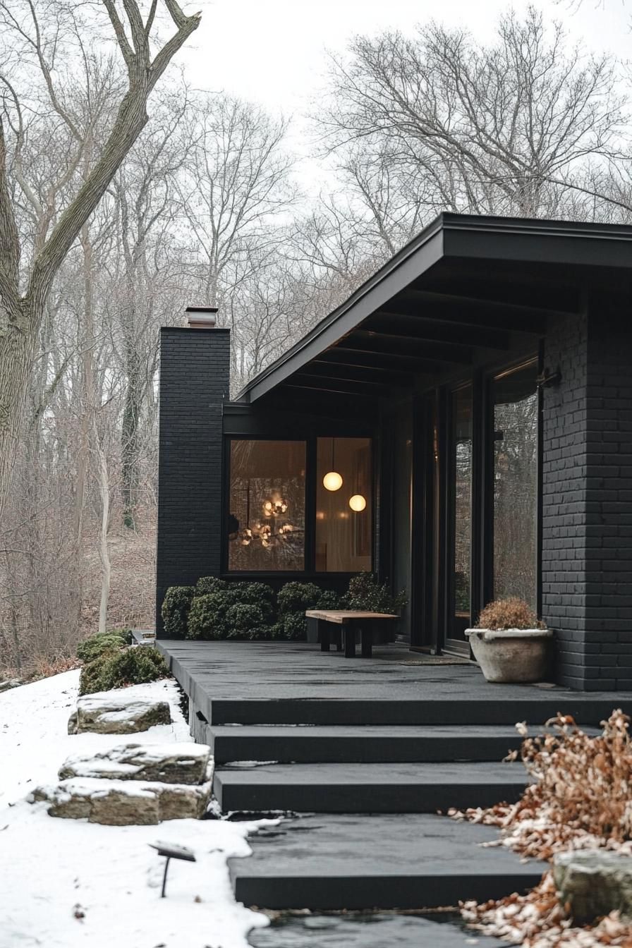 Matte Black Brick Walls