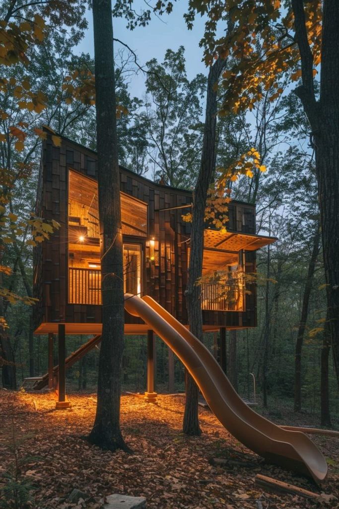 Cabin With Built-in Slide