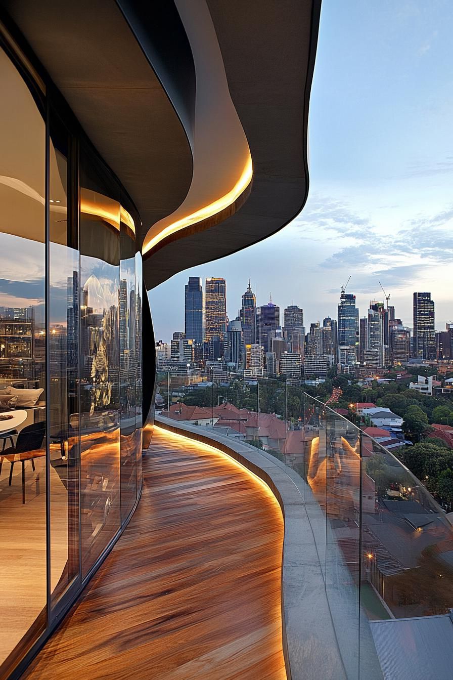 Curved Balcony With Panoramic Views