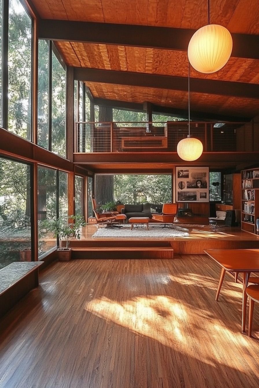 mid century modern house open floor 2