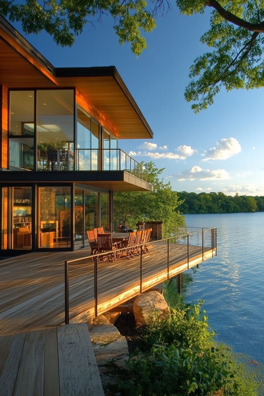 lakeside house floating terrace 3