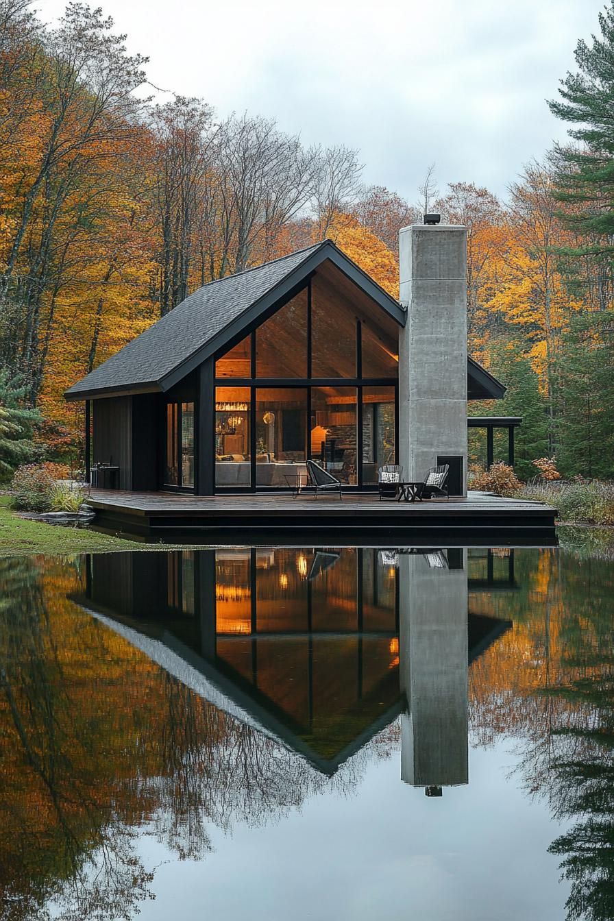 Modern Cottage Reflects Perfectly By Lakeside