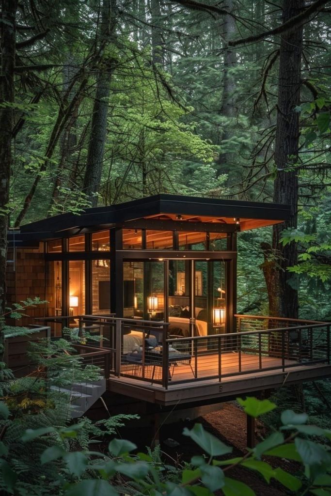 tiny treetop cabin