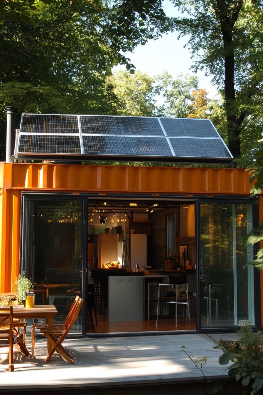 shipping container house solar 3