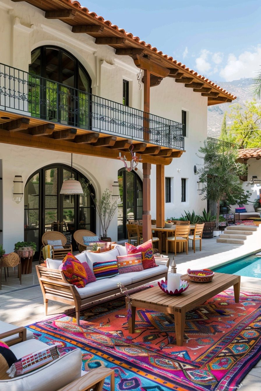 mediterranean house outdoor patio rug 2