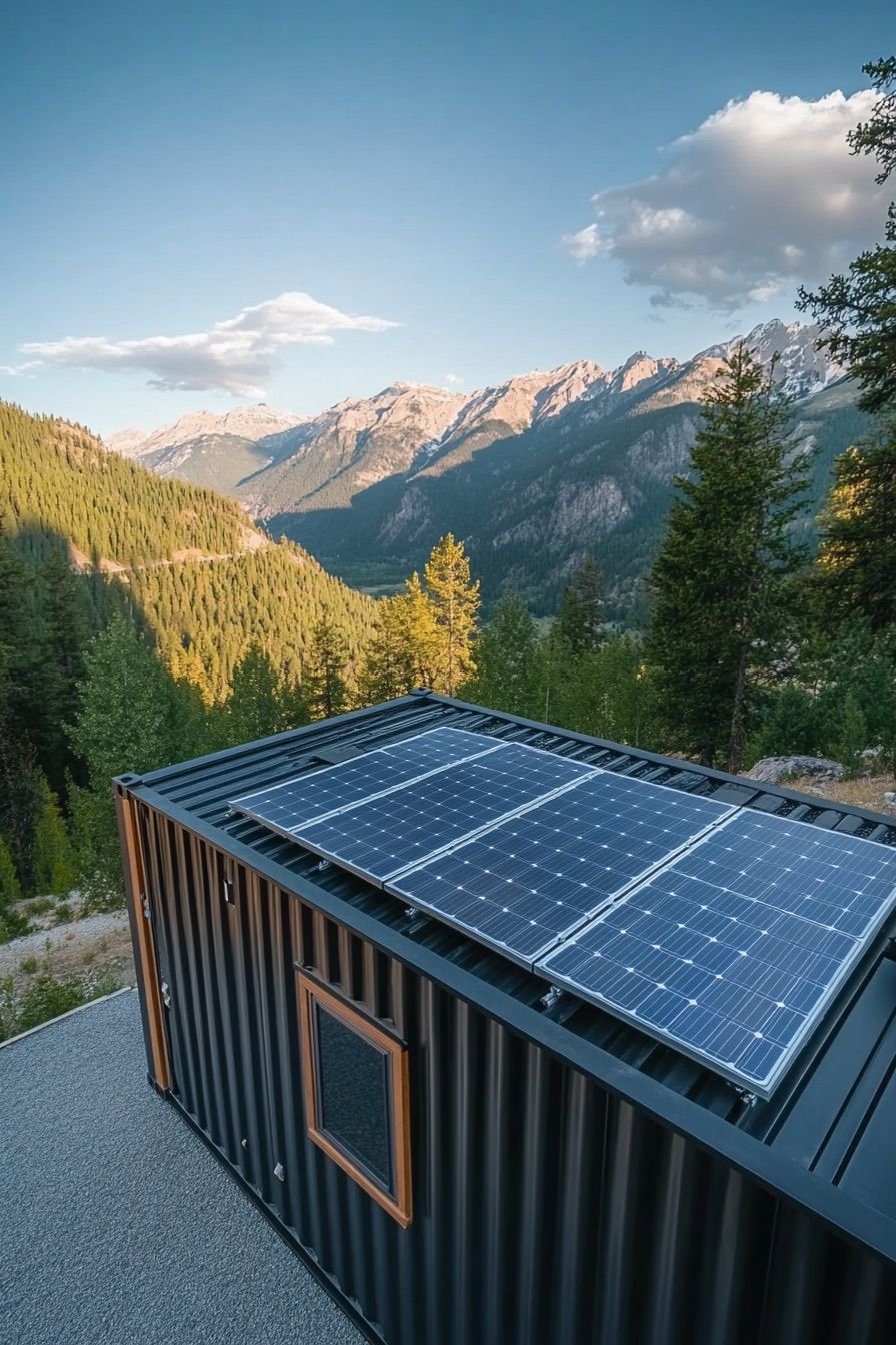 shipping container cabin solar roof 4