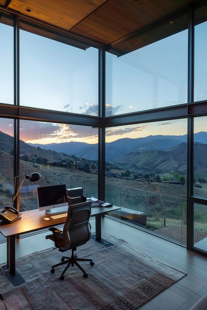 hillside office with views