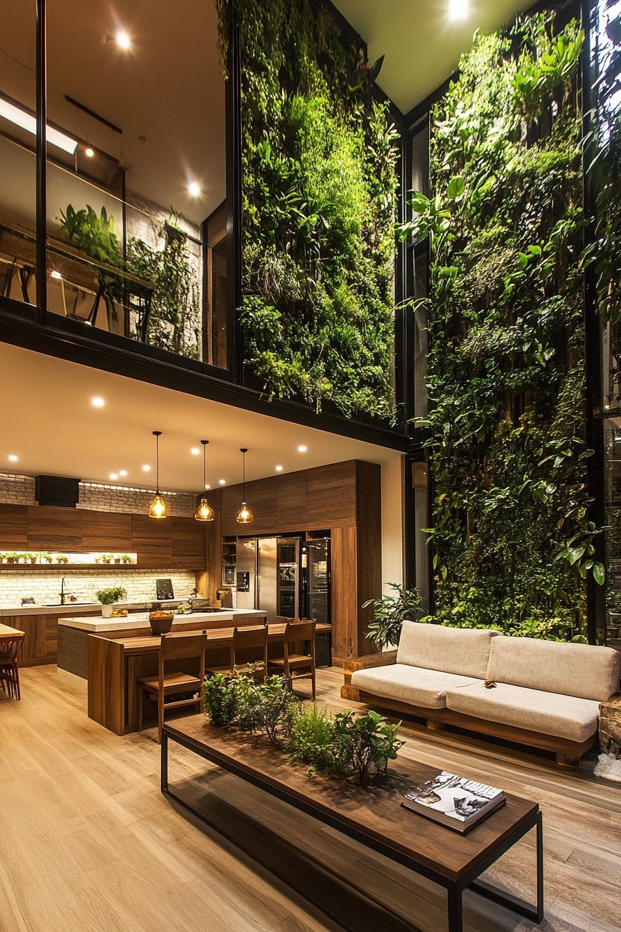 high ceiling indoor vertical garden 4