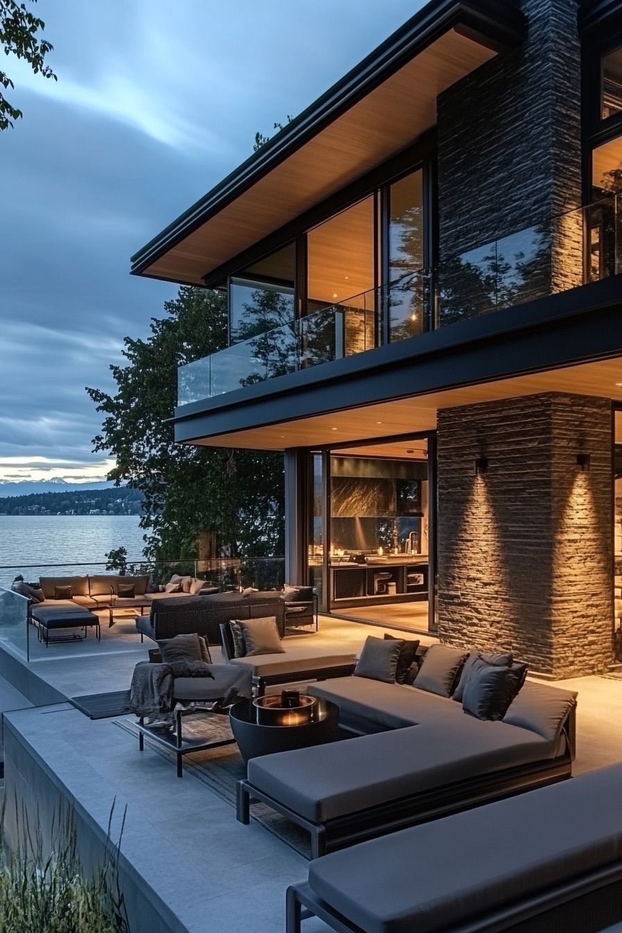 lakeside house indoor outdoor living 2