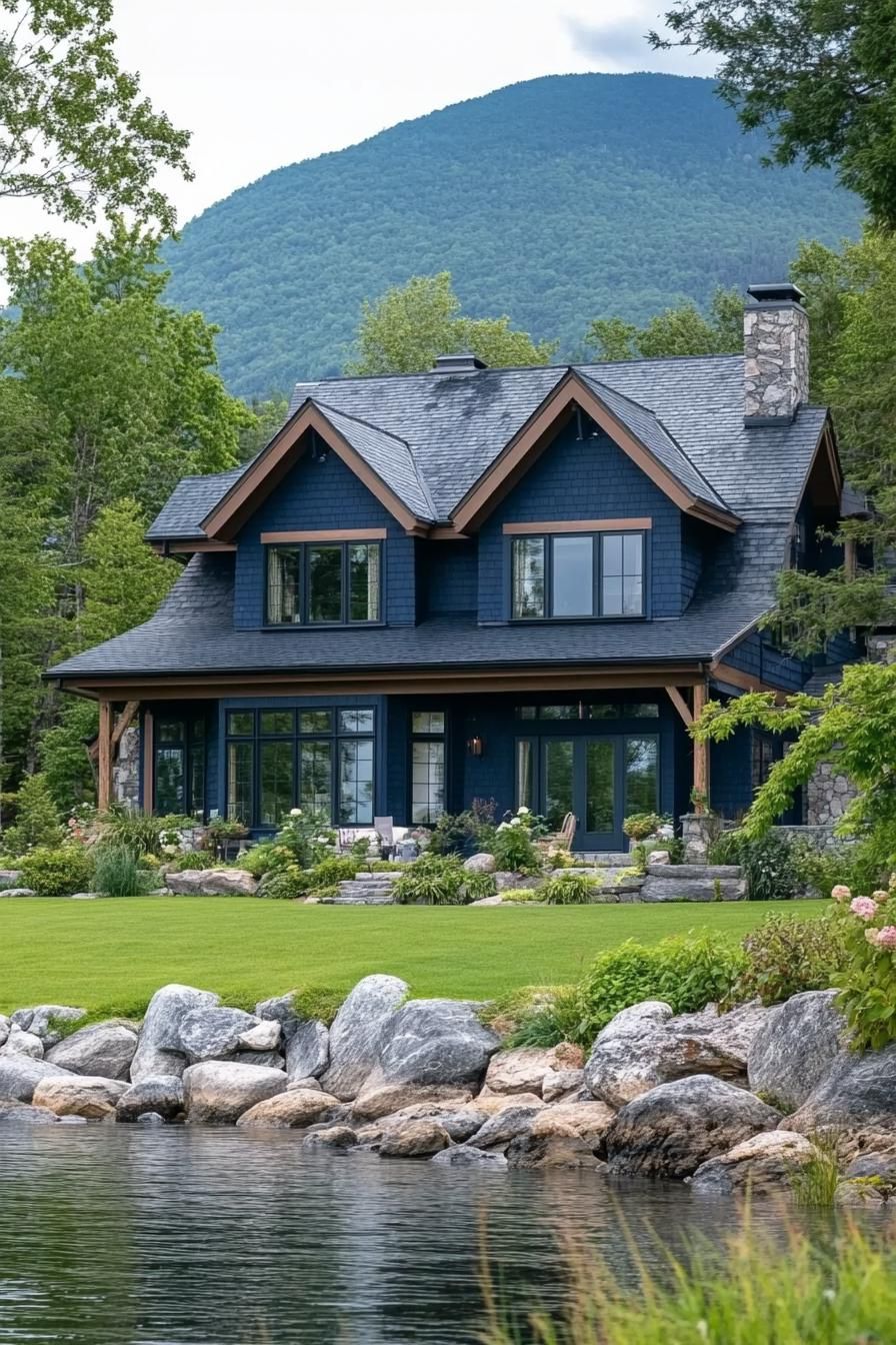 A Midnight Cascade in Mountain Serenity