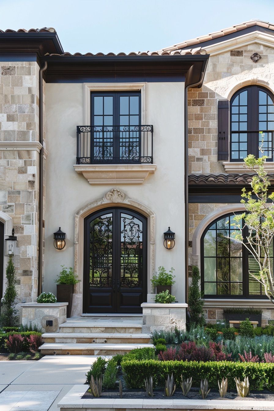 mediterranean house ornate front door