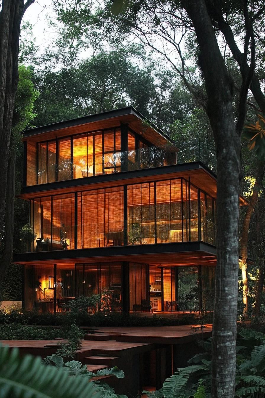 Treehouse With Wraparound Glass Balcony