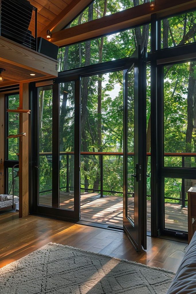 treetop cabin balcony