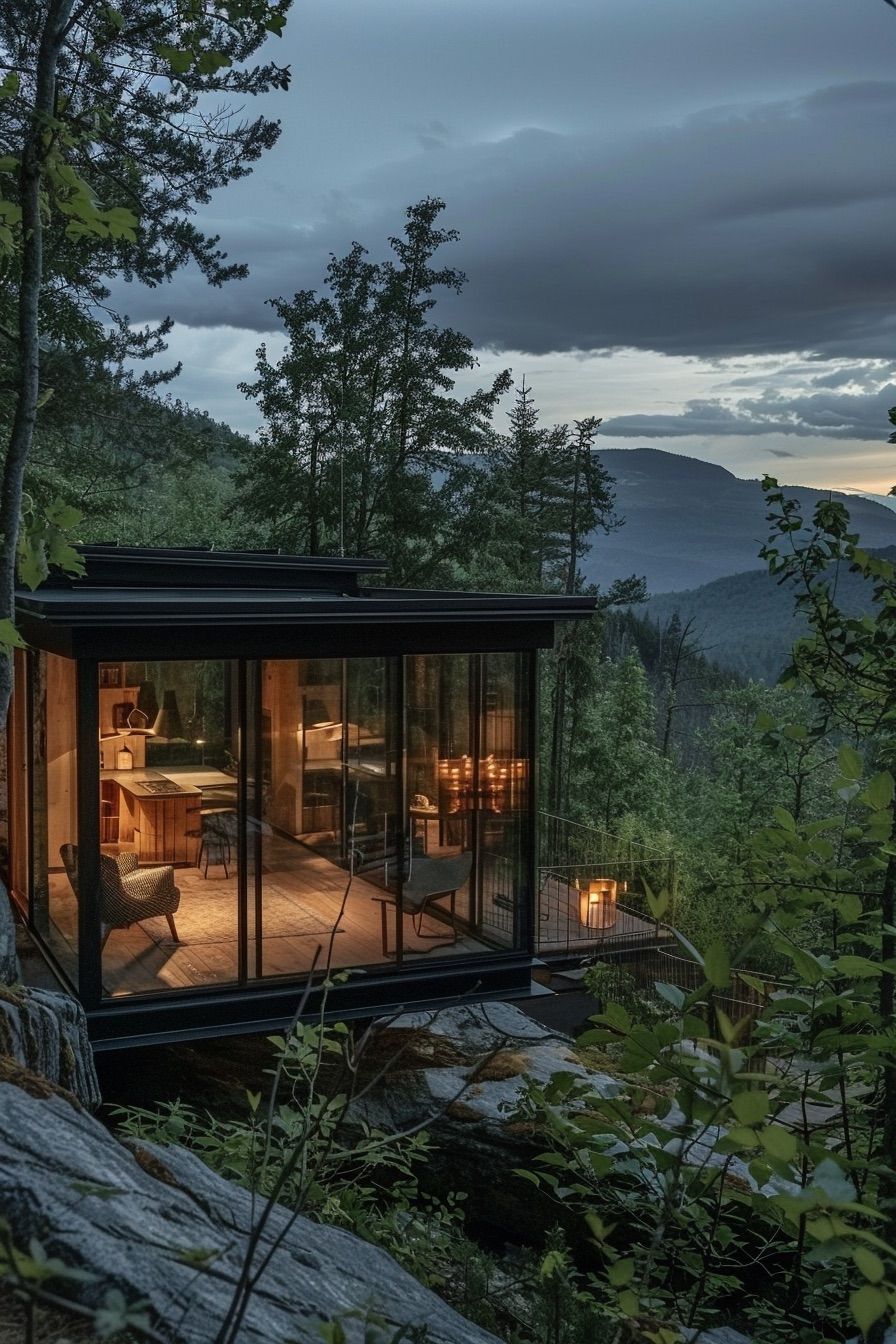tinted glass cabin
