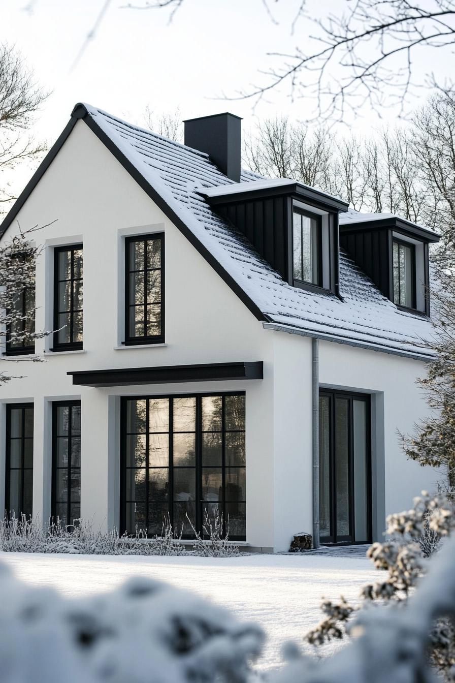 Black Steel Frame With Contrasting White Plaster