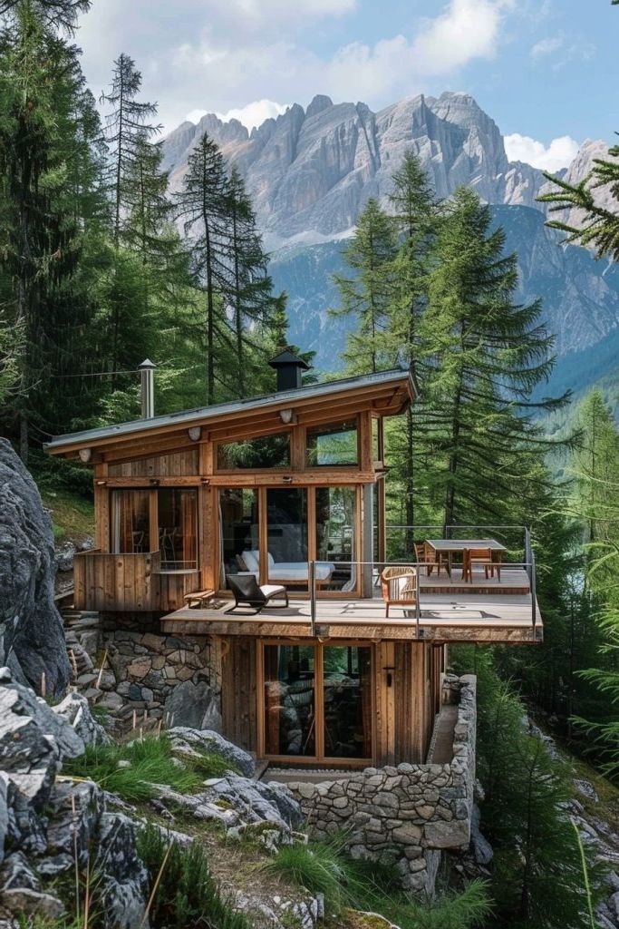 tiny mountain cabin
