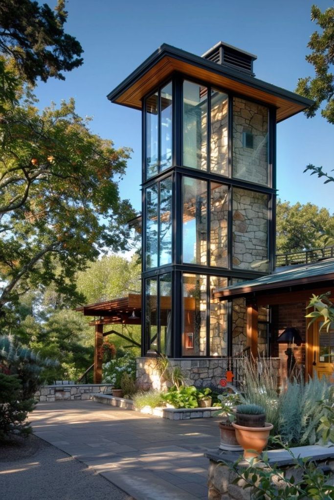 Retro Ranch, Multi-story Glass Tower