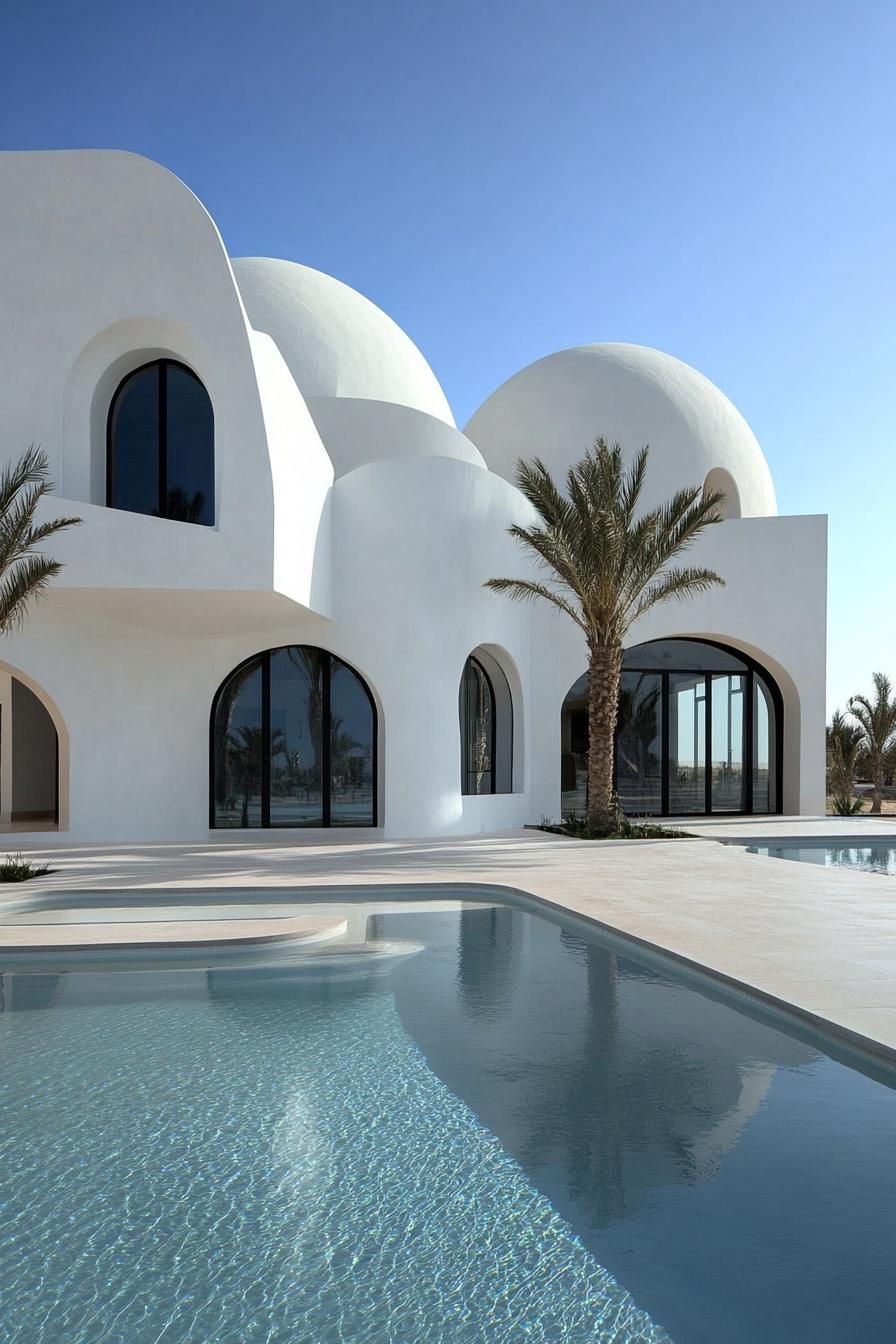 big modern Tunisian beach house with traditional domes 3