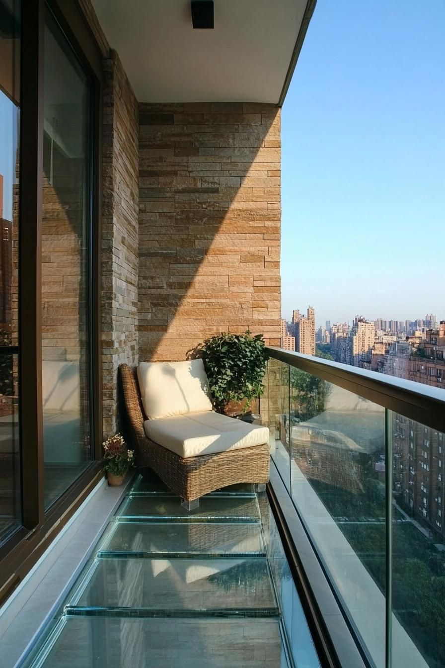 Floating Balcony With Glass Floor Tiles