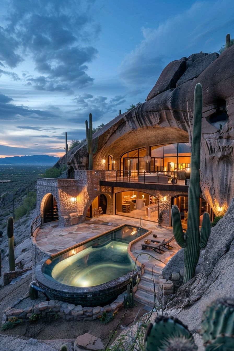 two story cave house