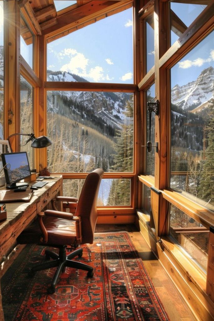 Greenhouse Office With Glass Ceiling and Walls