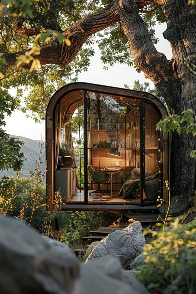 mountain office cabin