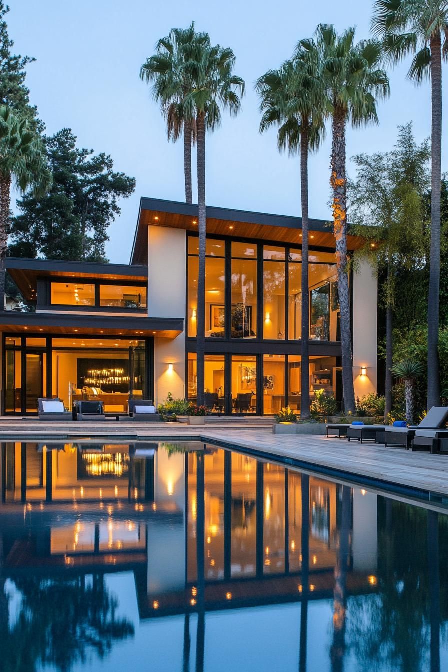 L-shaped Pool Wrapping Around the House