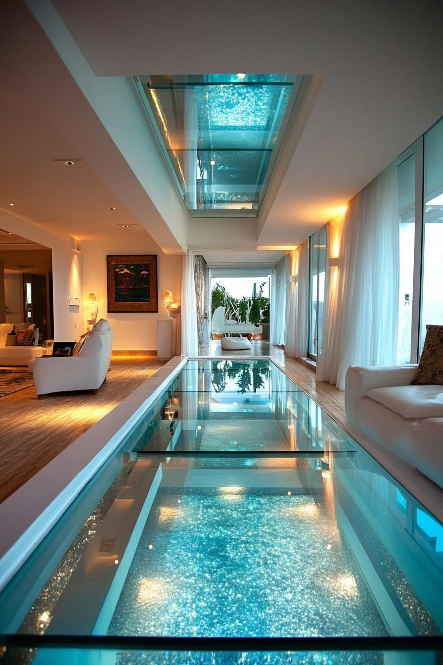 floating luxury villa interior with glass floors 2