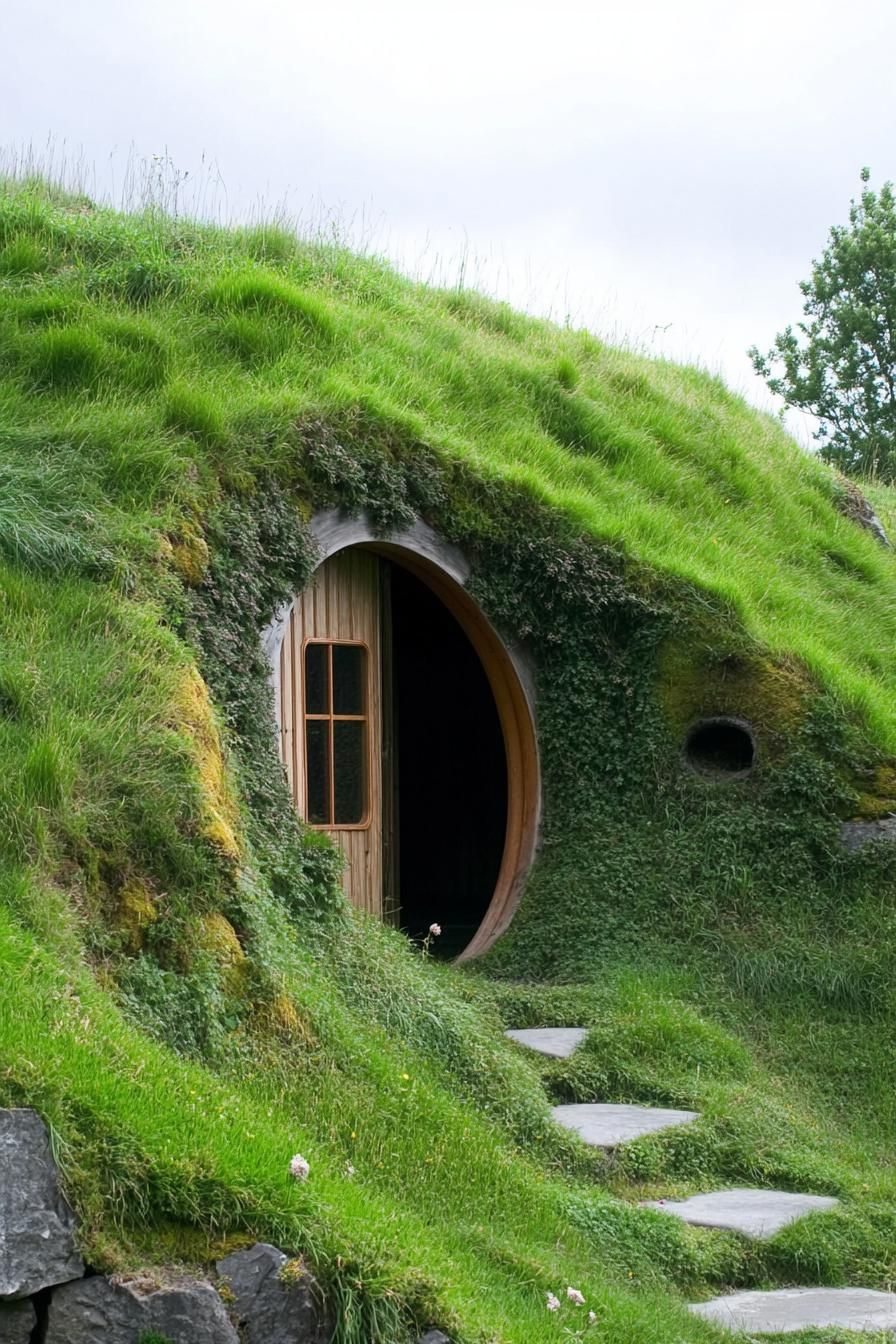 Hidden Door With Natural Materials