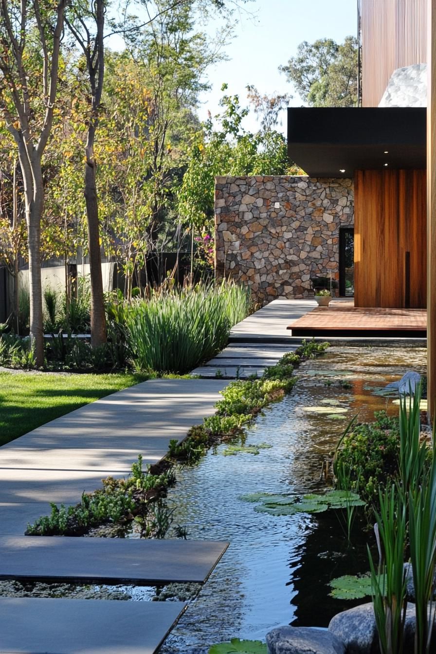 modern house yard garden irrigation