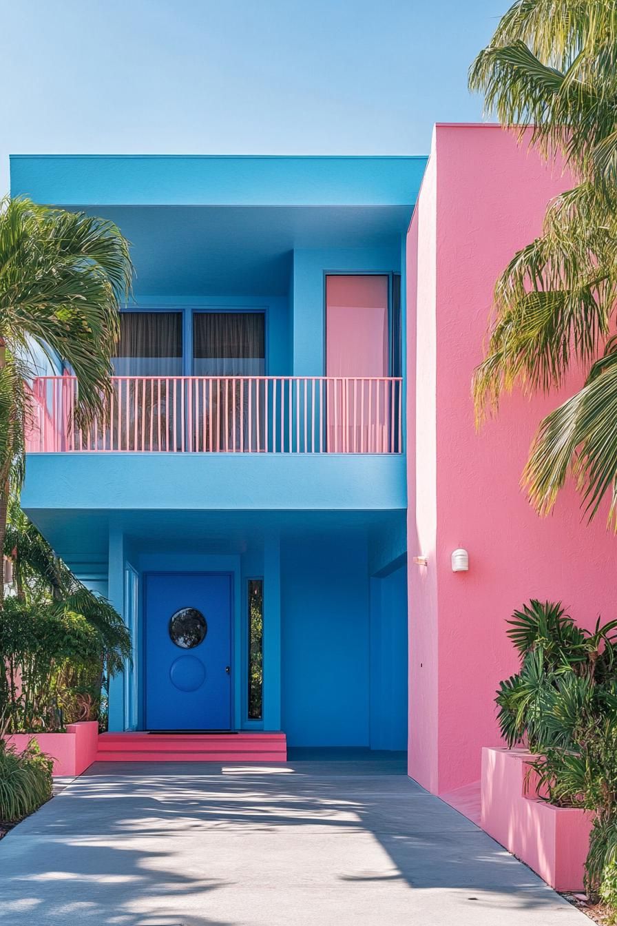 Electric Blue and Pastel Pink With Clean Lines