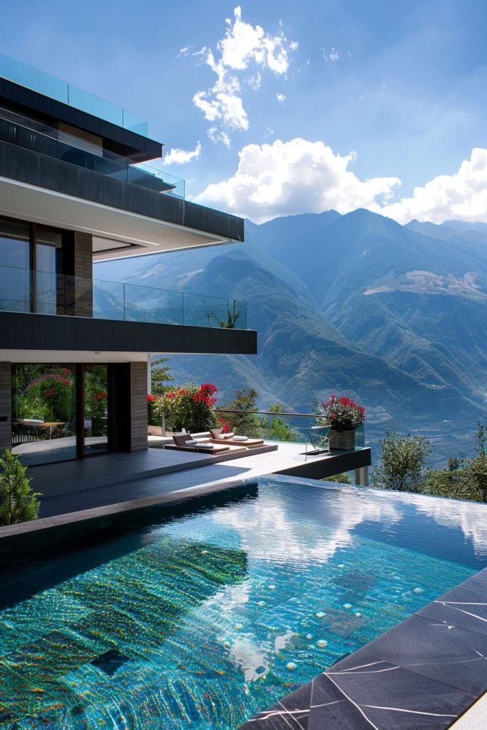 mountain house views with infinity pool