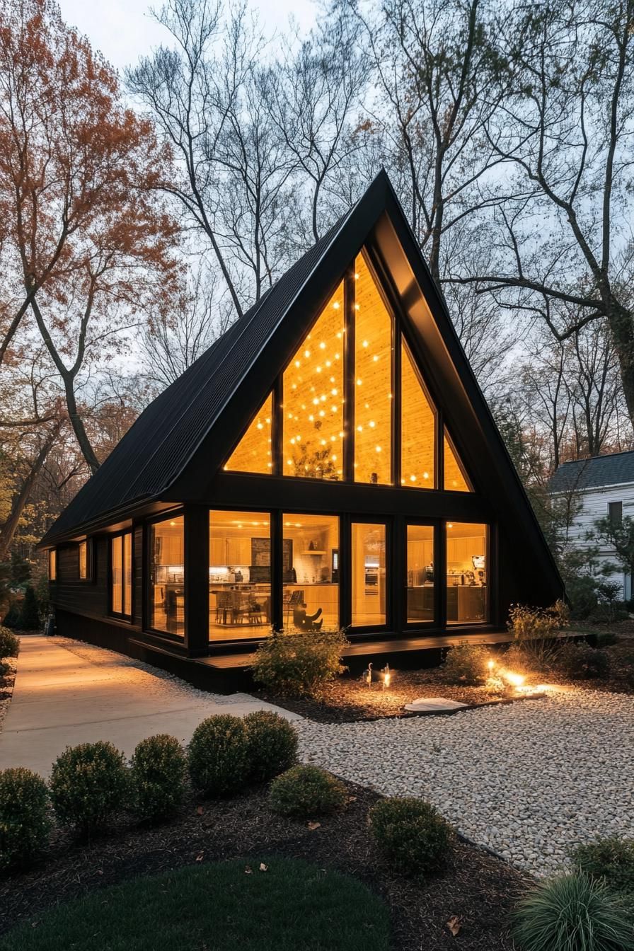 Black Cabin with LED Lighting