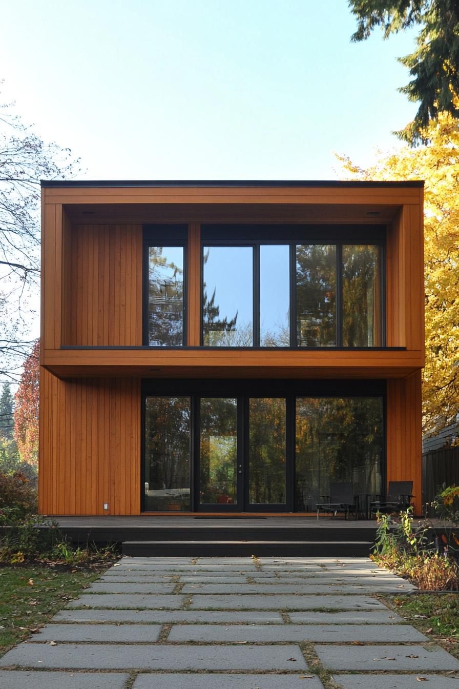 Minimalist Design With a Combination of Horizontal and Vertical Timber