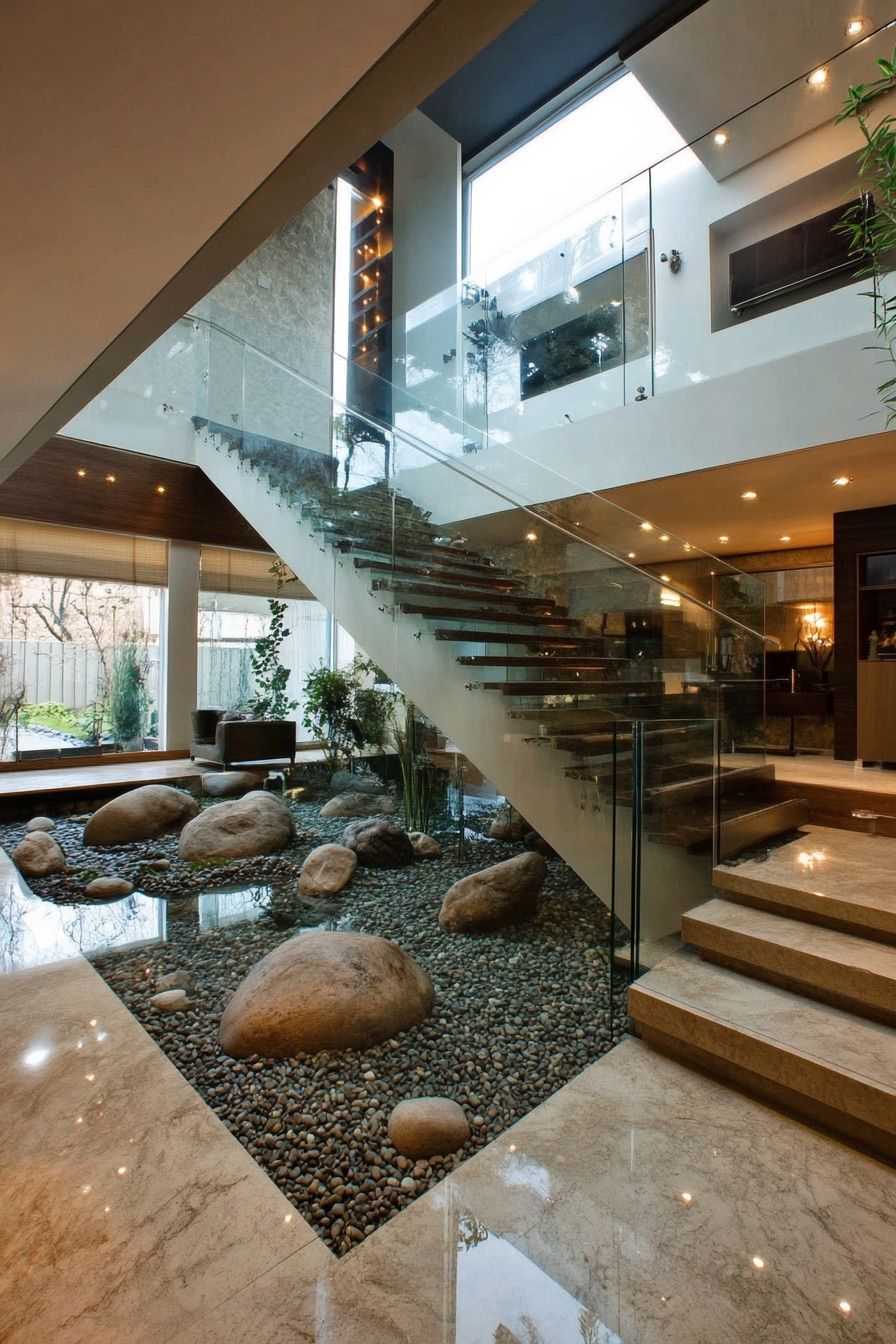 Atrium With Zen Rock Garden