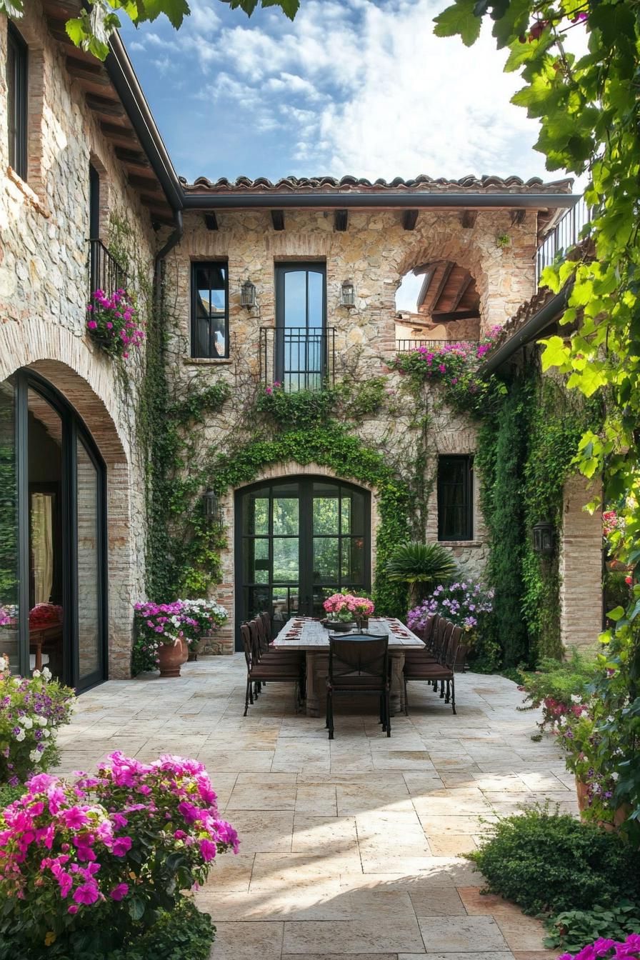 Scenic Tuscan Courtyard Haven