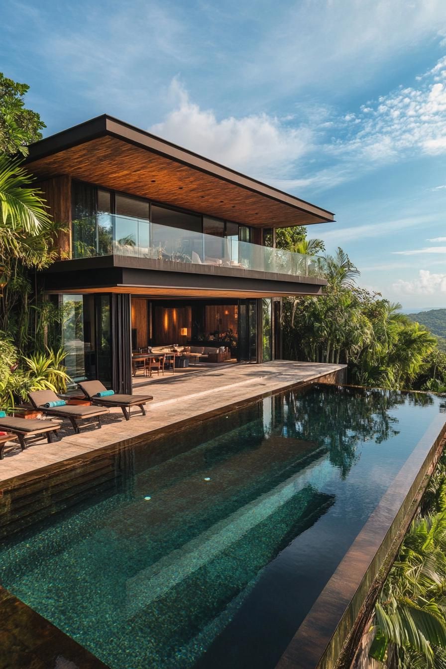 modern house on a slope rooftop infinity pool and ocean views 3
