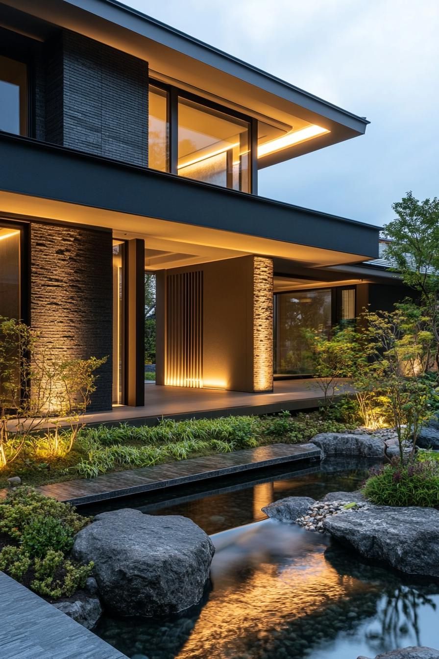 Floating Roof Design With Recessed Lighting