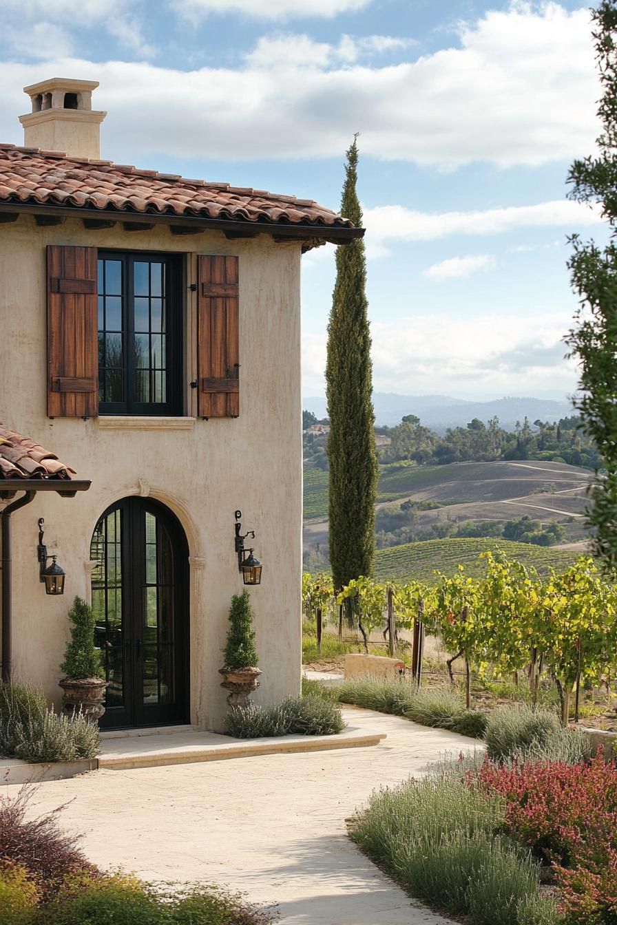 Tall, Narrow Windows With Wooden Shutters