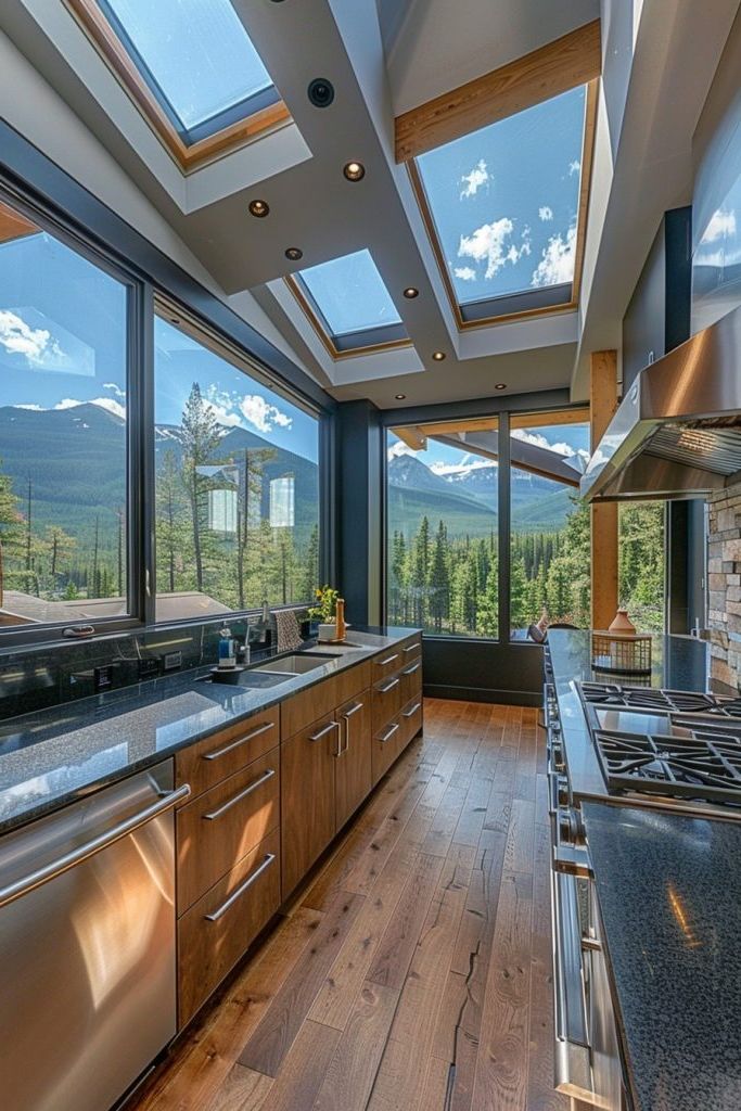 mountain kitchen skylights
