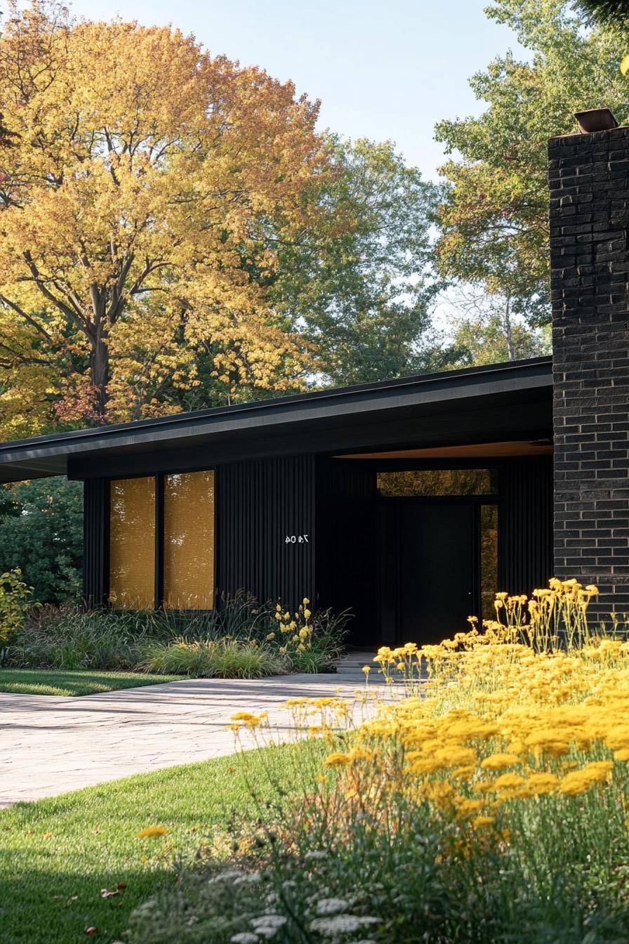 Black Terrazzo Exterior With Gold Flecks
