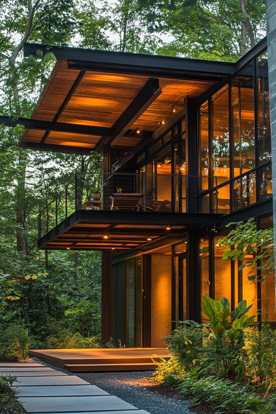 modern industrial steel and wood house in forest grove 2