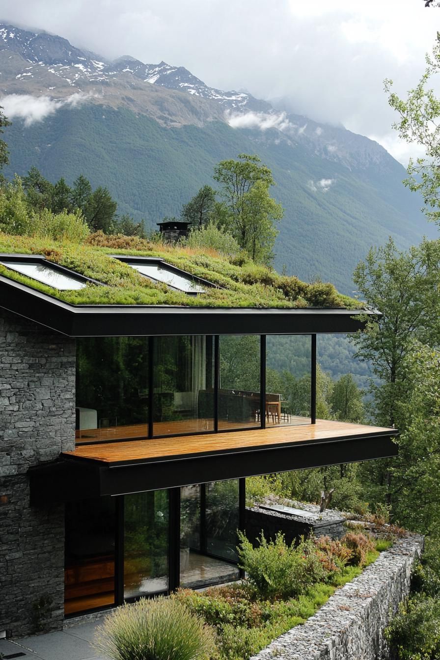 Green Roof and Skylight Combination
